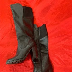 Pink & Pepper Black Heel High Boots